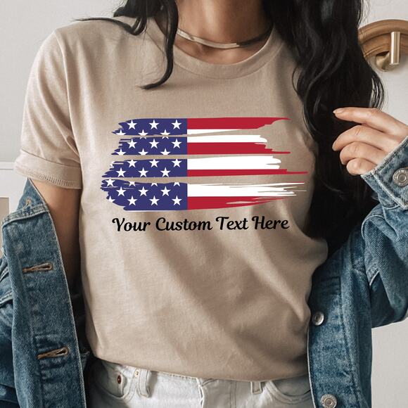 Custom American Flag Unisex T-shirt, July 4th Freedom, 1776 Independence Shirt - Picture 2 of 9